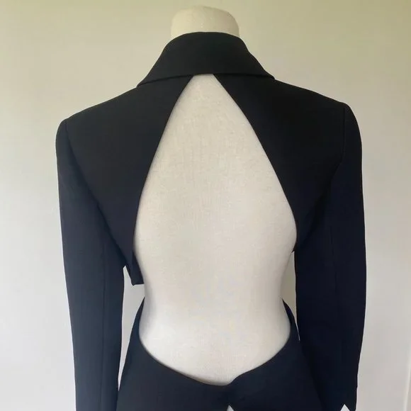 Misha Collection Open Back Jacket Blazer Black - Picture 6 of 11
